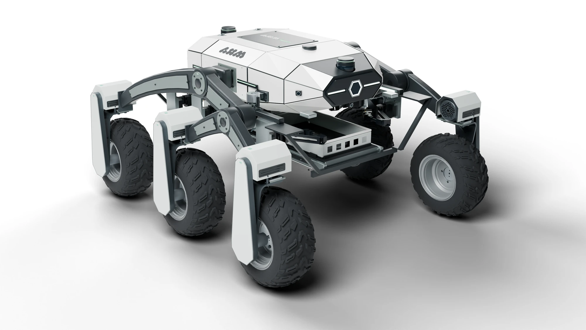 Исходная Bee r4.6: светлый корпус, шесть колёс и манипуляторы под рамой